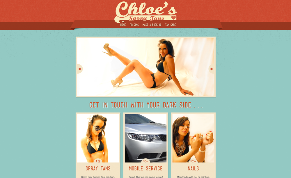 Chloe's Spray Tans homepage