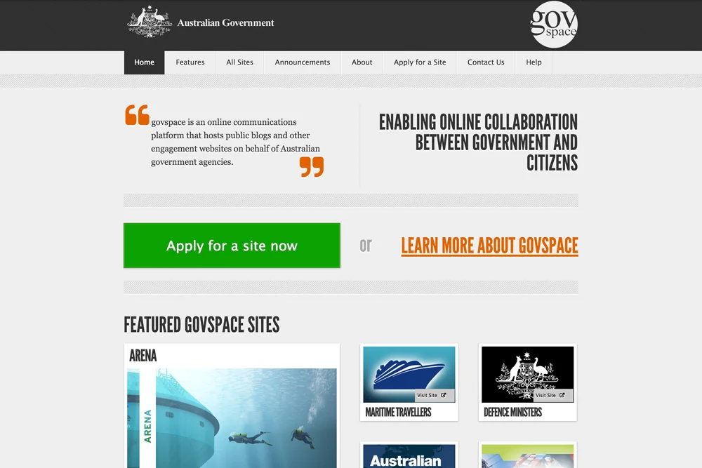Govspace homepage