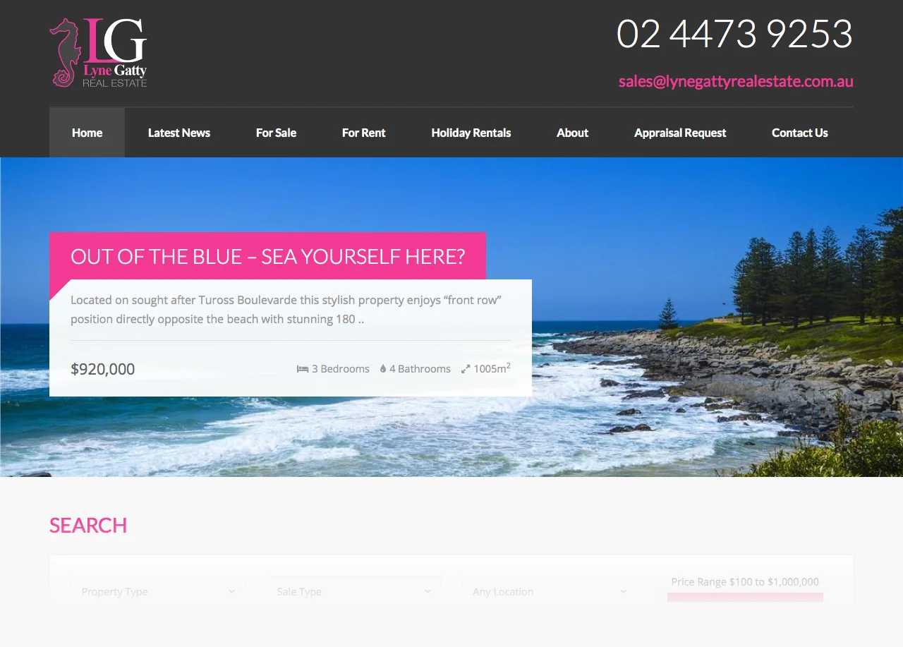 Screenshot of lynegattyrealestate.com.au